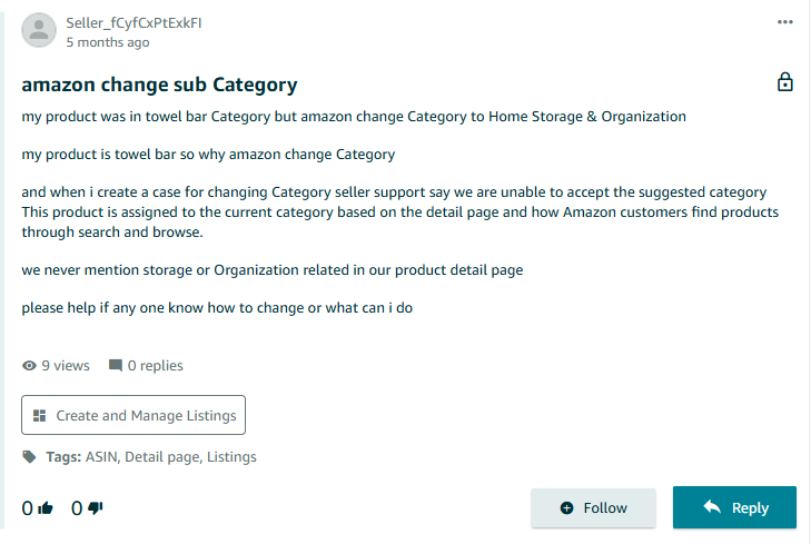 amazon change sub category